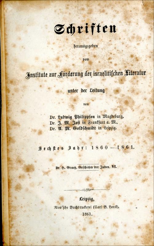 Geschichte der Juden von den altesten zeiten bis auf die gegenwart