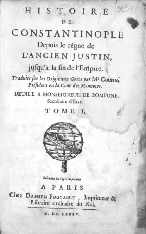 Histoire de Constantinople depuis le régne de l' Ancien Justin jusqu' à la fin de l'Empire. Tome I. / υπο Mr. Cousin