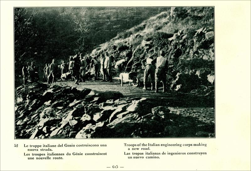Ιταλικά στρατεύματα (σώμα μηχανικού) ενώ κατασκευάζουν ένα νέο πέρασμα [Γραφικά]