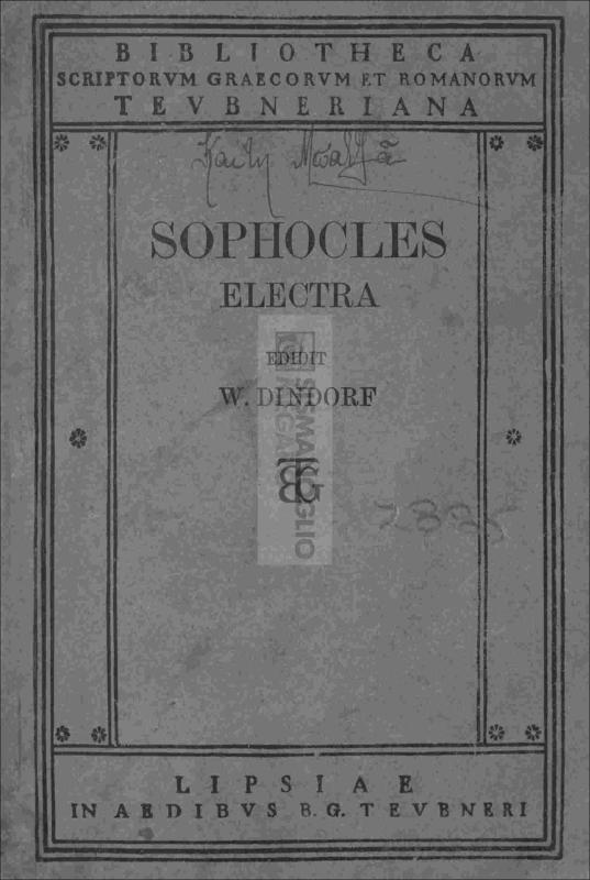 Sophocles Electra / edidit W. Dindorf