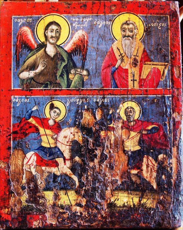 Άγιοι Ιωάννης ο Πρόδρομος - Μόδεστος - Γεώργιος - Μηνάς [φορητή εικόνα]