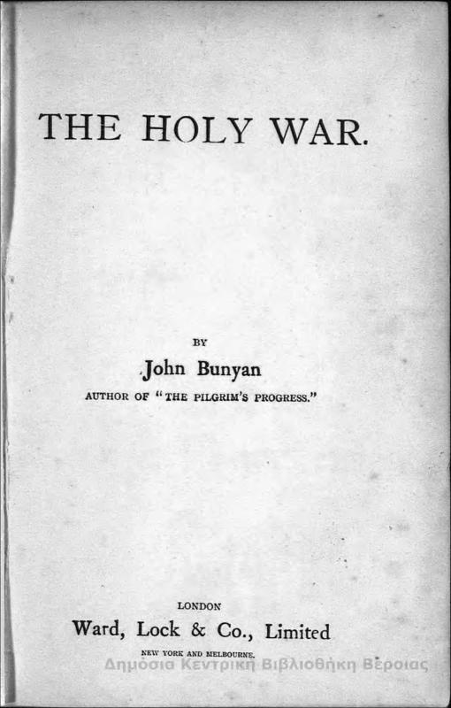 The Holy war/by John Bunyan