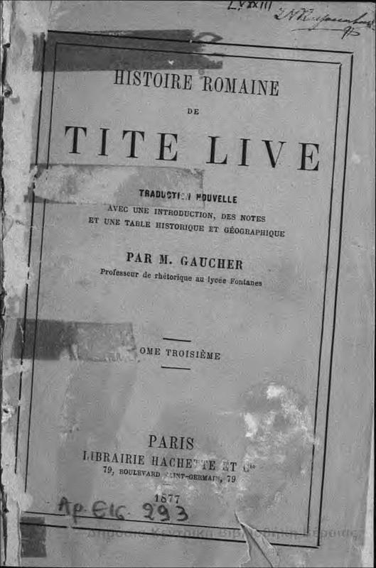 Histoire Romaine de Tite-Live. Τ.3 /par M. Gaucher