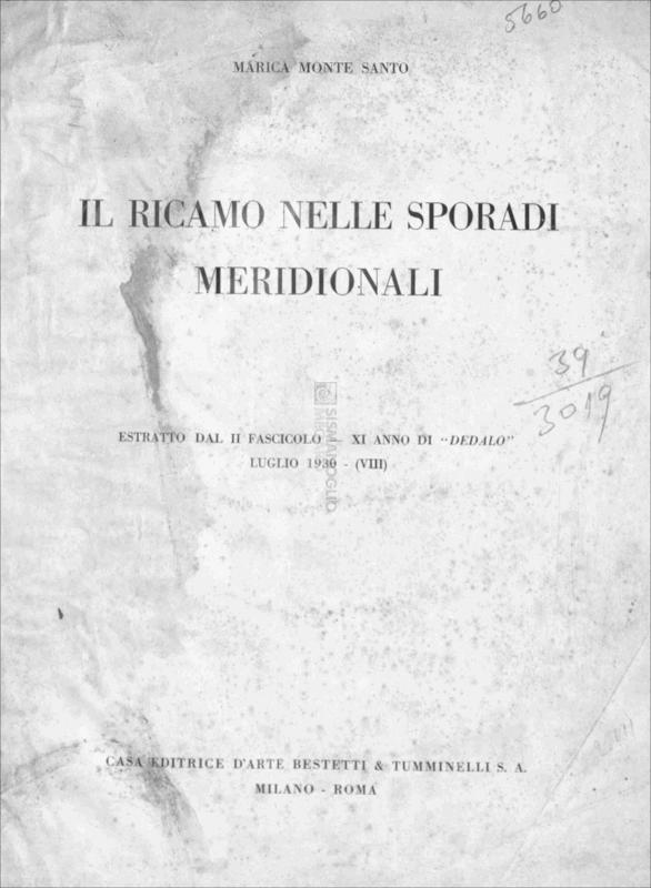 Il ricamo nelle Sporadi meridionali / Marica Monte Santo