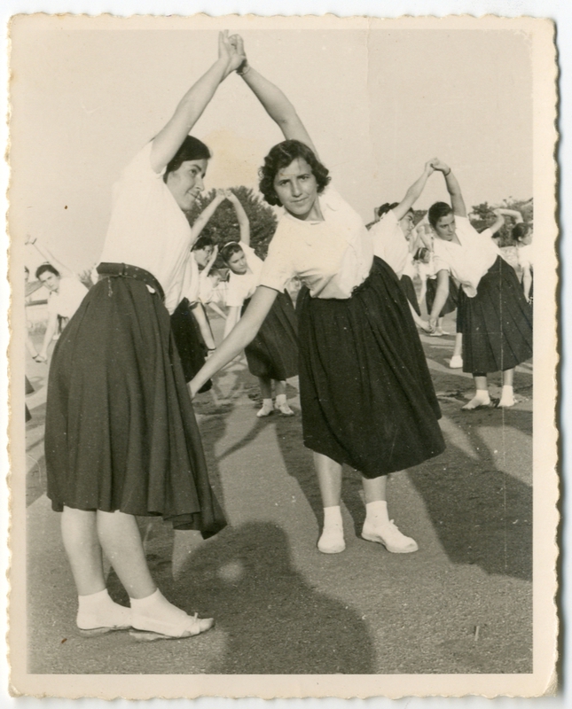 Γυμναστικές επιδείξεις  το 1955 στο γήπεδο Έδεσσας