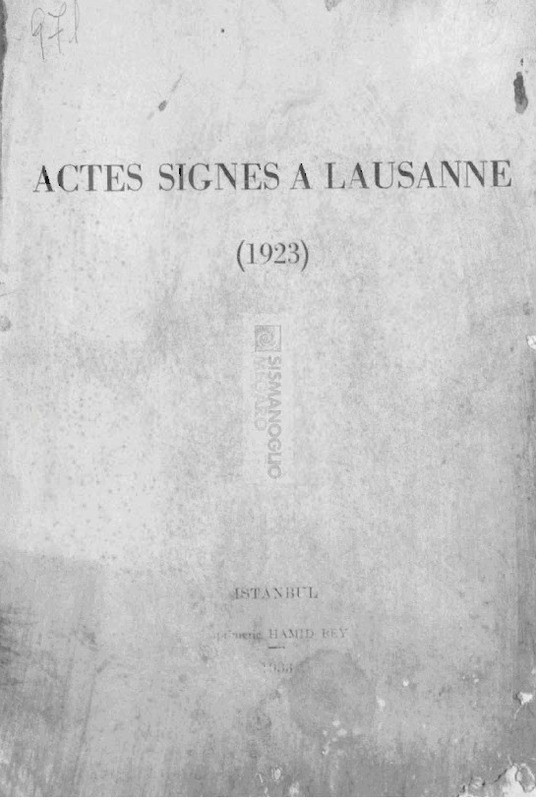 Actes Signes a Lausanne (1923)