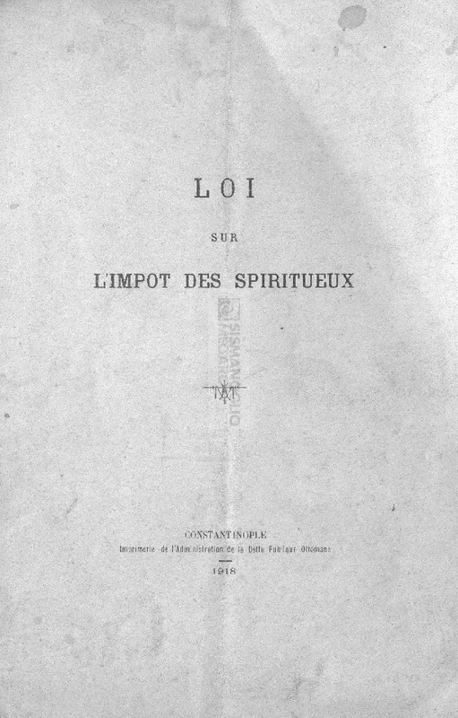 Loi sur l'impot des spiritueux
