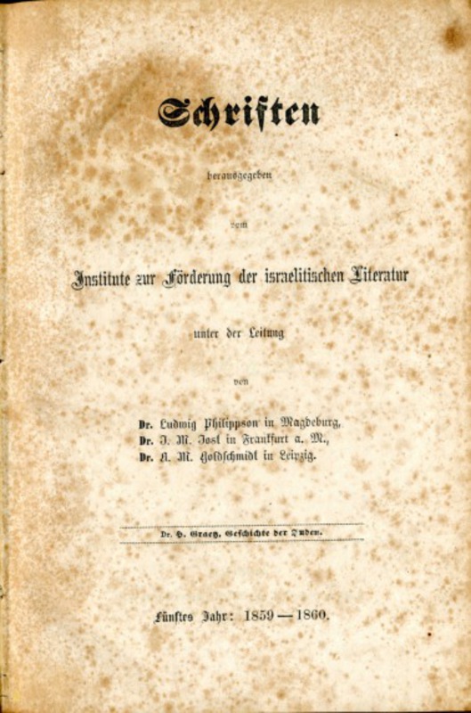 Geschichte der Juden von den altesten zeiten bis auf die gegenwart